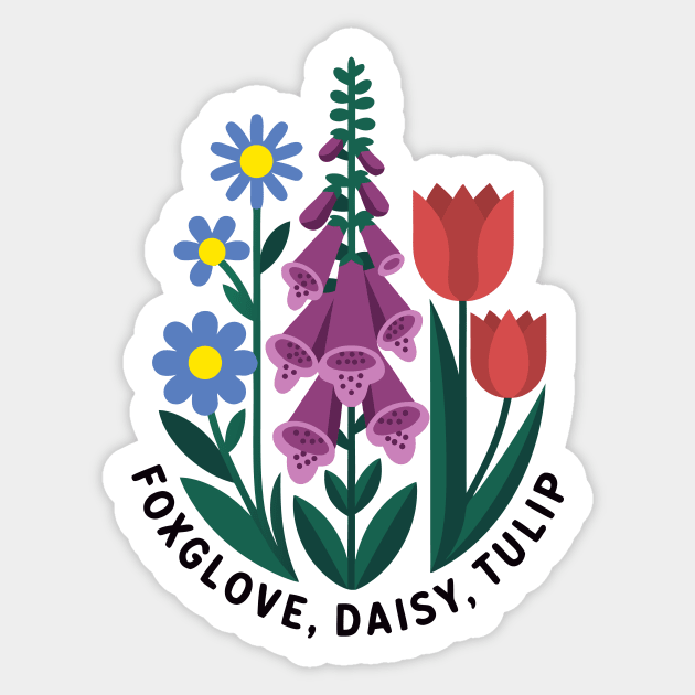 Foxglove Daisy Tulip Sticker by CreativeSage
